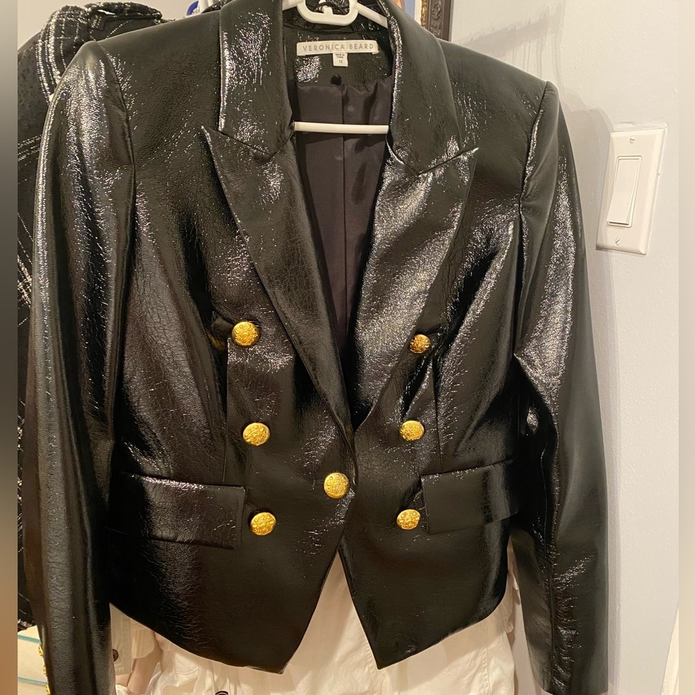 Veronica Beard patent leather jacket
